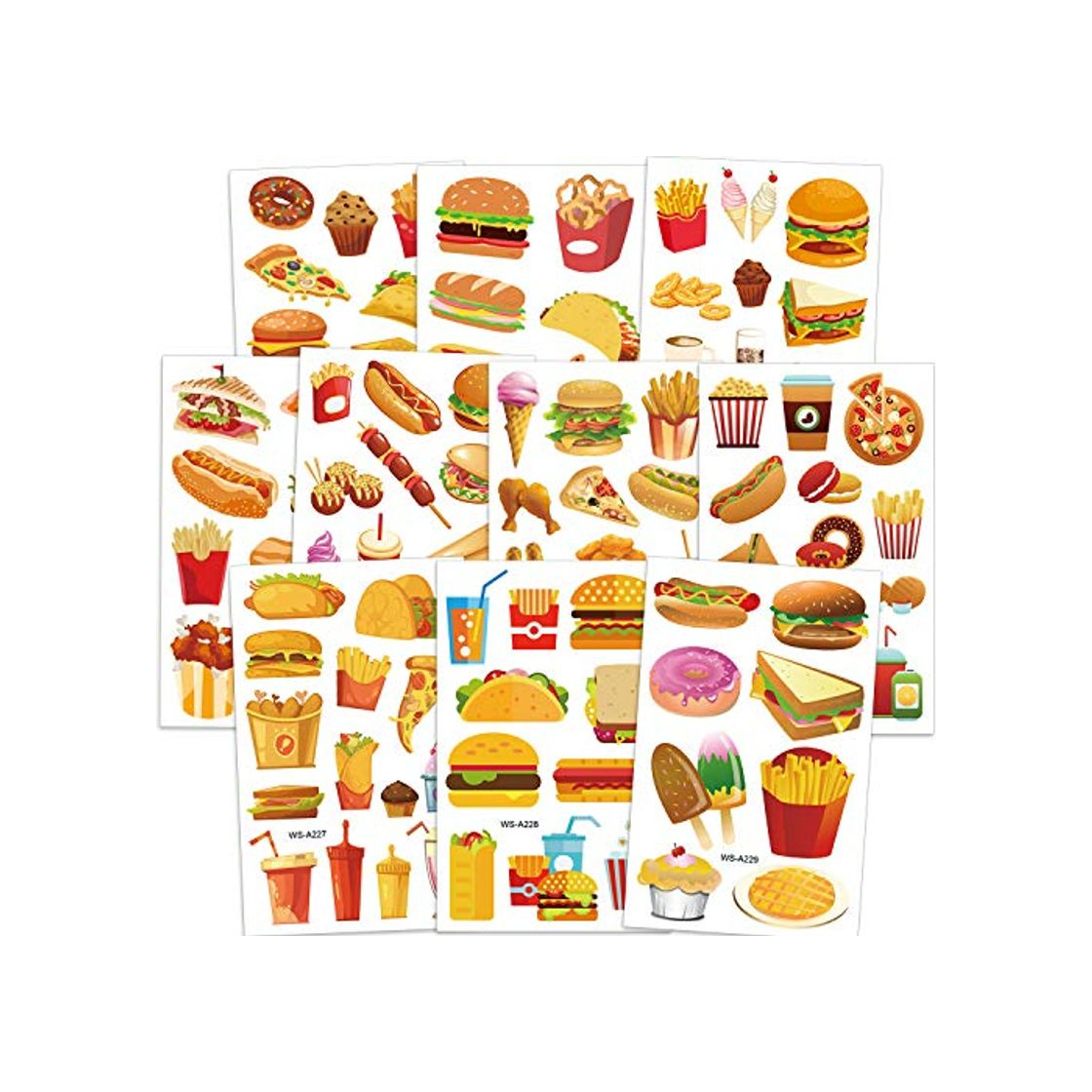Qpout Fast Food Tatuajes temporales para niños
