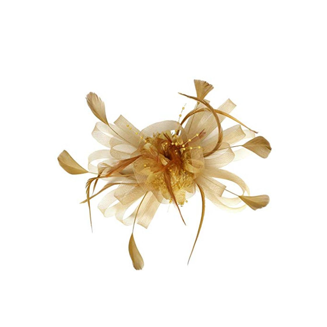Social Baoblaze Diadema de Pelo Mujer Tocado de Plumas Artificiales de Bowknot Fascinator