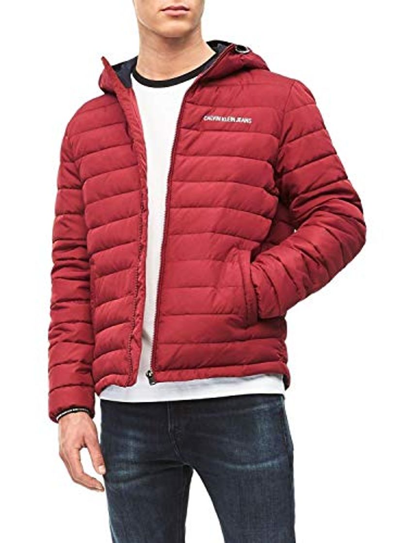 Moda Calvin Klein Chaqueta Padded Hooded Granate Hombre XL Rojo