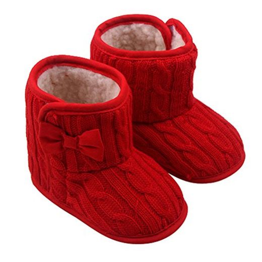 Zapatos Bebe Niña Invierno Fossen Recién Nacido Tejer Botas con Arco Antideslizante