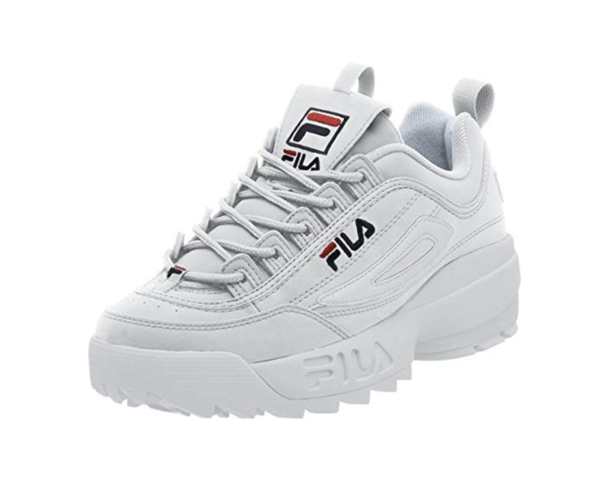 Fila Hombre Disruptor II Leather White Peacoat Red Entrenadores 44 EU