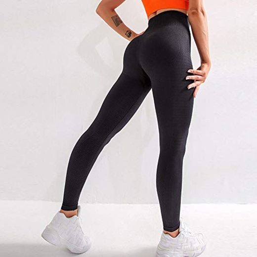 GHFK Pantalones de Yoga Seamless Sport Legging Women Tummy Control Push Up