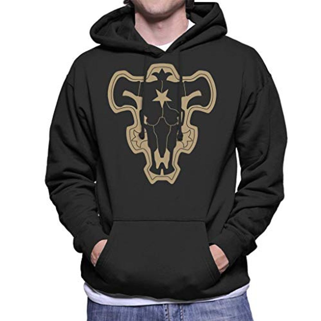 Moda Black Clover Black Bulls Logo Men's Hooded Sweatshirt