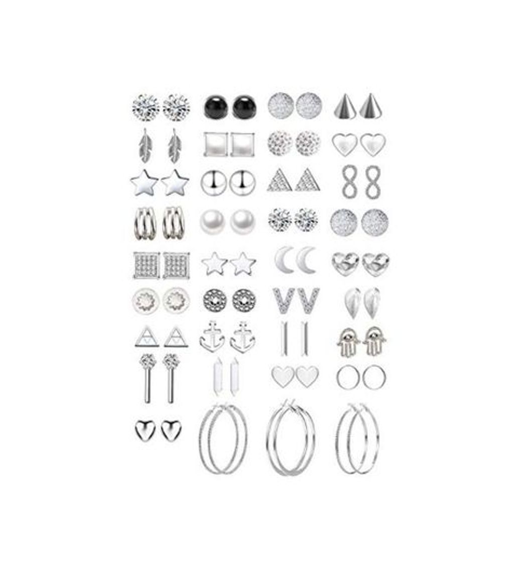 Social GUUTUUG 36 Pares de aretes de joyería Surtidos Surtidos con Tarjeta para