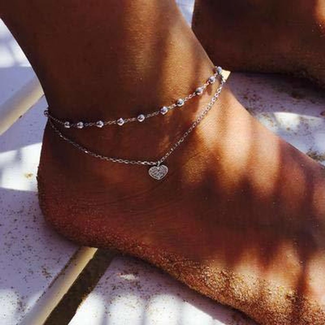 Social Jovono pulsera de tobilleras de plata con cuentas tobilleras de abalorios de