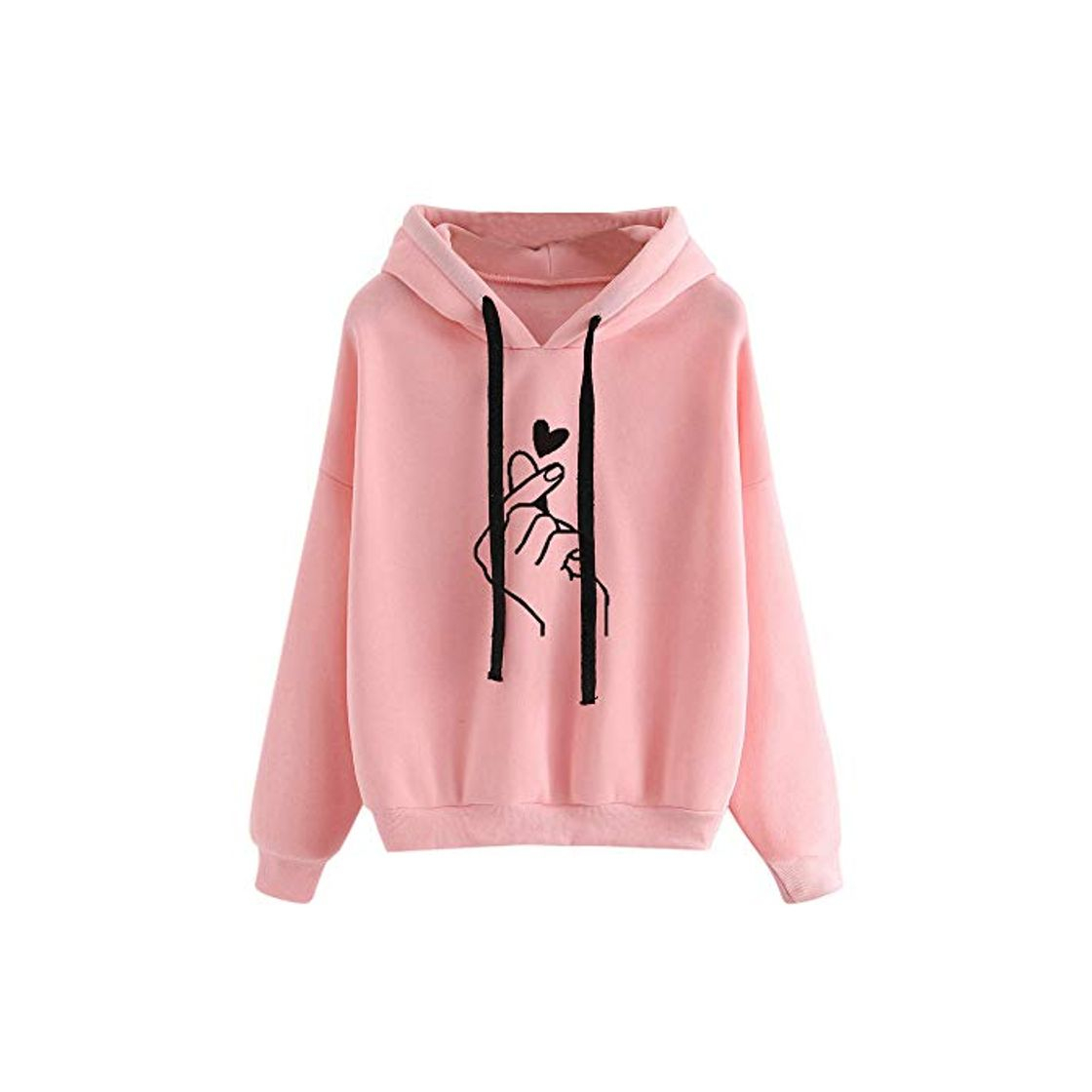 Moda ღ YGbuy Sudadera con Capucha De Manga Larga con Estampado De Corazón De Color Sólido para Mujer Sudadera Juvenil Camisa Corta Blusa Suéter Tumblr para Mujer Sudadera Blanca