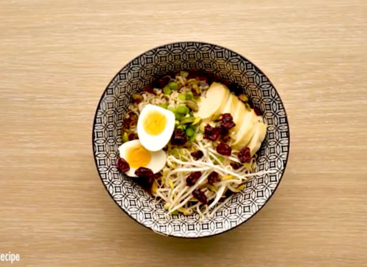 Fashion Ramen Buddha Bowl with Pistachios and Dried Cranberries