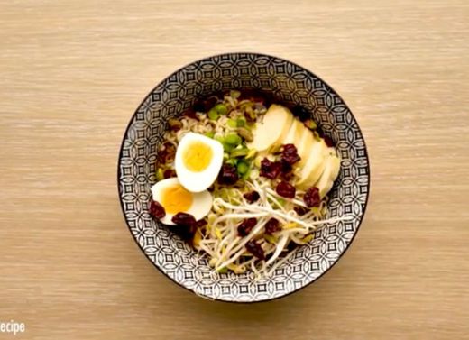 Ramen Buddha Bowl with Pistachios and Dried Cranberries