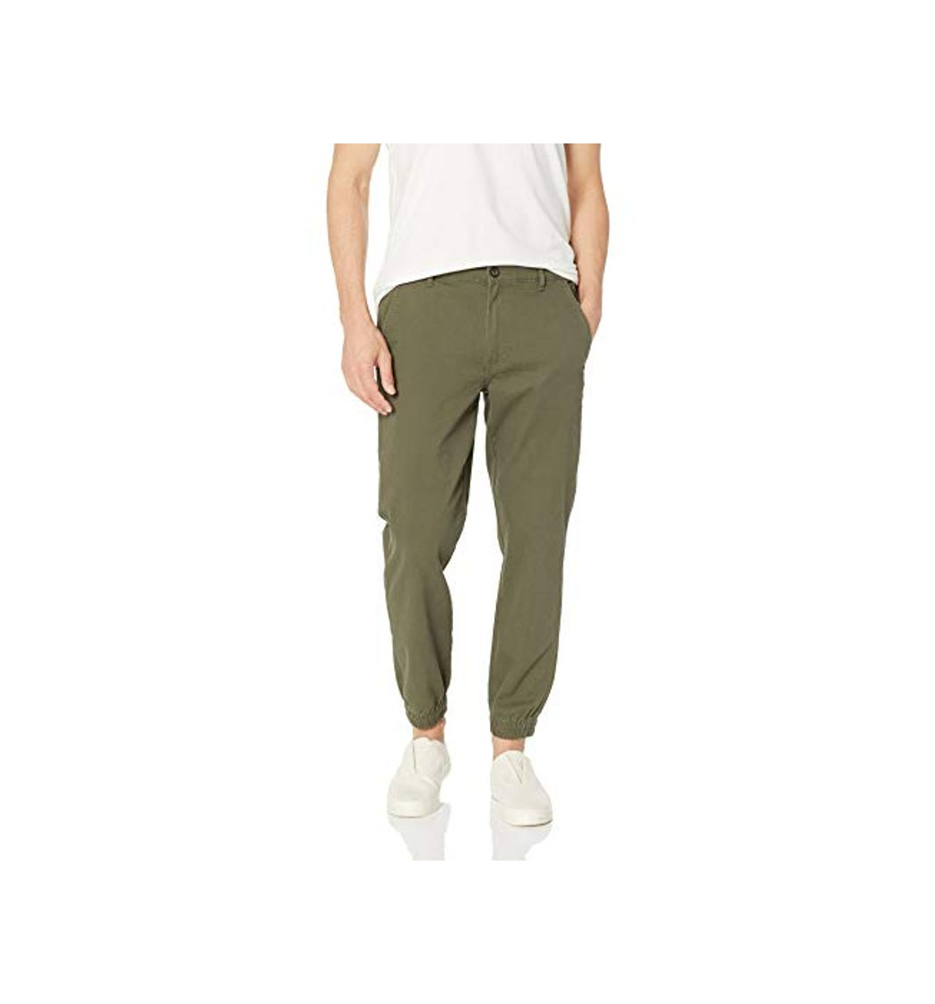 Social Amazon Essentials - Pantalones deportivos ajustados para hombre, Verde oliva, US S