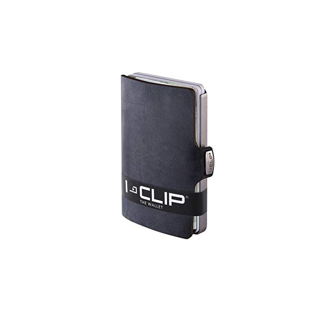 Products I-CLIP ® Cartera Soft-Touch Negro, Metallic-Grey