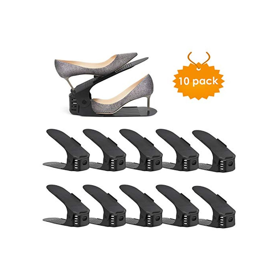 Products amzdeal - 30pcs Organizadores de Zapatos Ajustables Soportes de Calzado con Ranuras