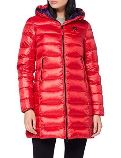 Blauer Impermeabile/Trench Lunghi Imbottito Piuma Gabardina, Rojo