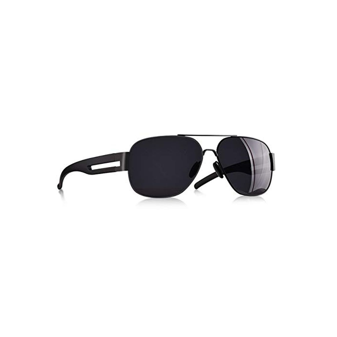 Moda KJGTRMen's sunglassesGafas de sol para hombre Marca Marco de metal TR90 Gafas de sol masculinas polarizadas de gran tamaño para hombres gafas oculos masculino C1Negro