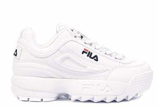 Fila Hombre Disruptor II Leather White Peacoat Red Entrenadores 43 EU