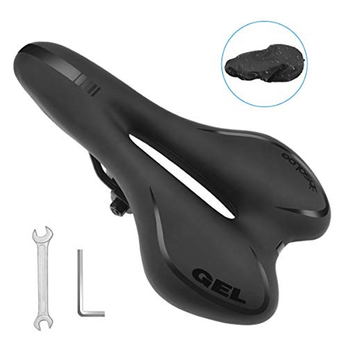 Producto Osaloe Sillín de Gel para Bicicleta con Funda de Lluvia, Sillín de