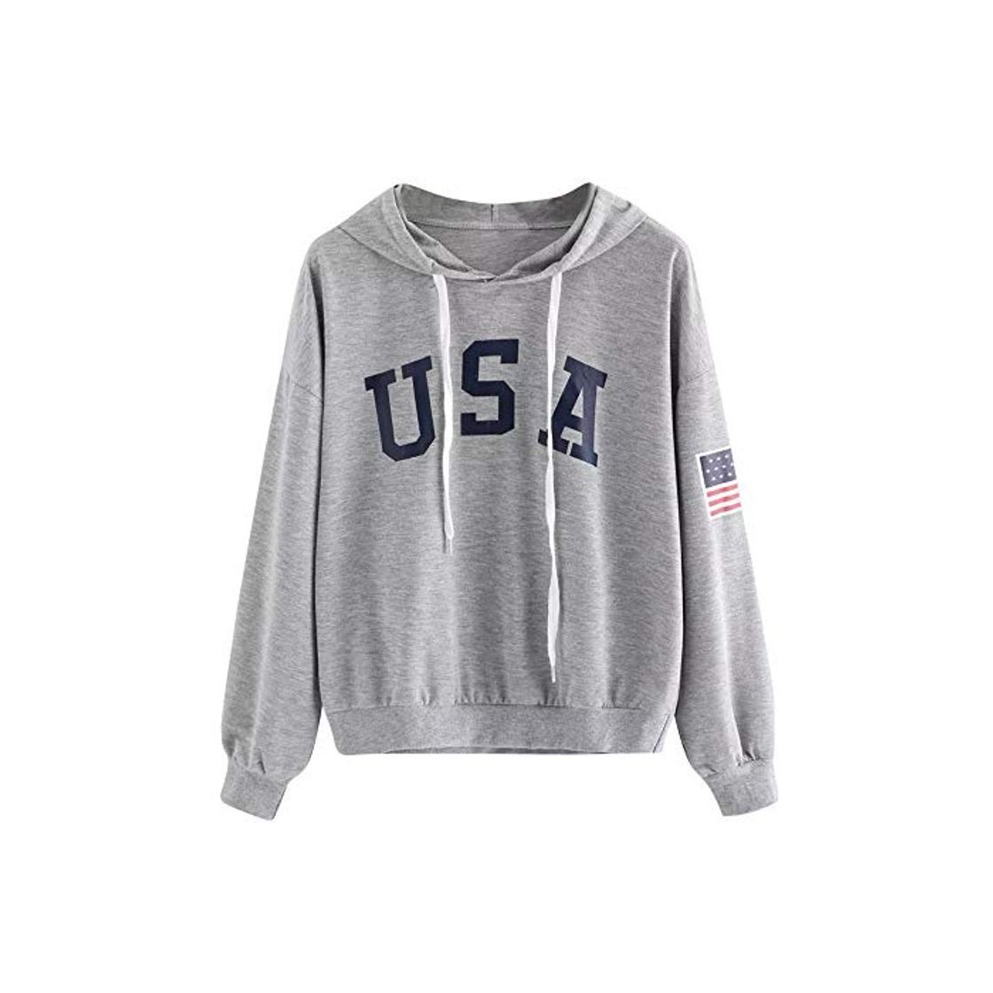 Product Overdose Sudadera con Capucha para Mujeres con Estampado De Letras Bandera Sudadera con Capucha con CordóN Estampado Sudadera con Mangas Largas Blusas Blancas Blusa Negra