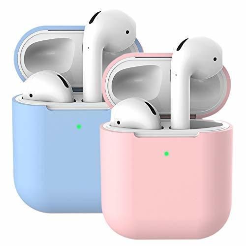 2X Funda Silicona Compatible con AirPods 2 & 1, Molylove Fundas Protectora