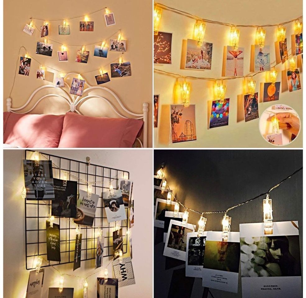 Social Pinzas LED para colgar fotos