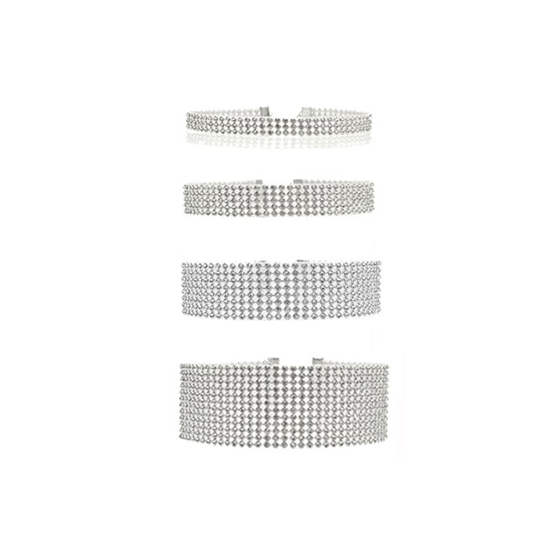 Social Floweralight 4 pieza collar brillantes choker colores transparente resina plástico collar joyas para