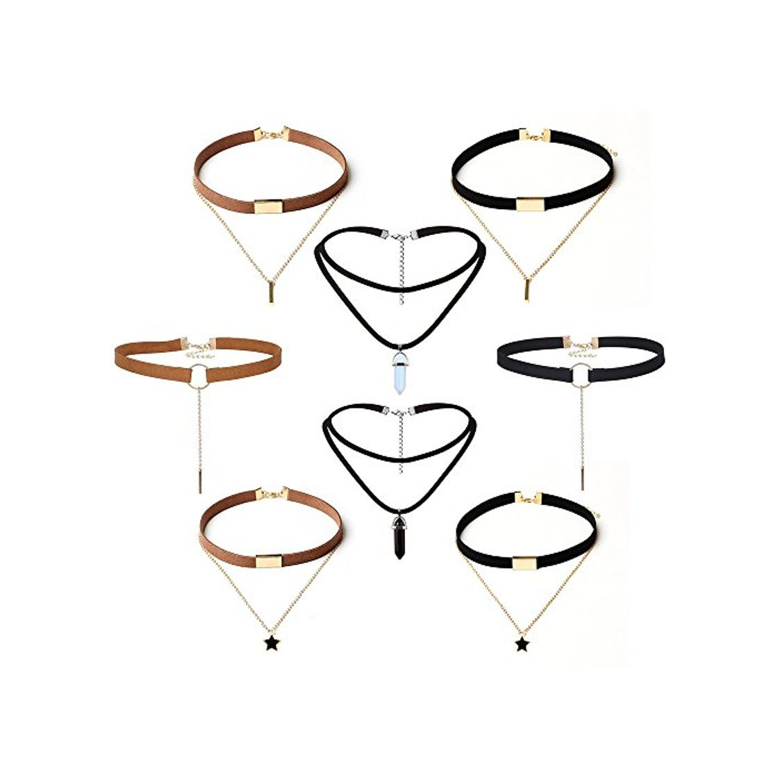 Social 8 gargantillas de doble capa