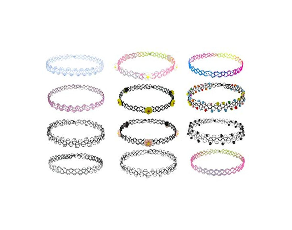 Social Gargantilla collar conjunto con decoración, 12pcs Collares collares Jarretera joyería moda Bijouterie