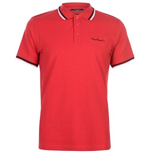 Pierre Cardin Hombre Tipped Camisa Polo Rojo M