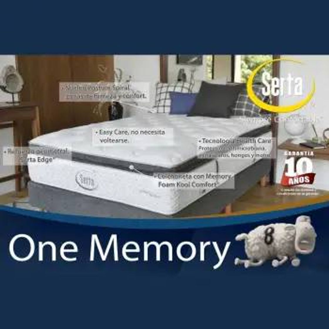 Fashion Colchón Serta Matrimonial Memory Foam | Sam's Club