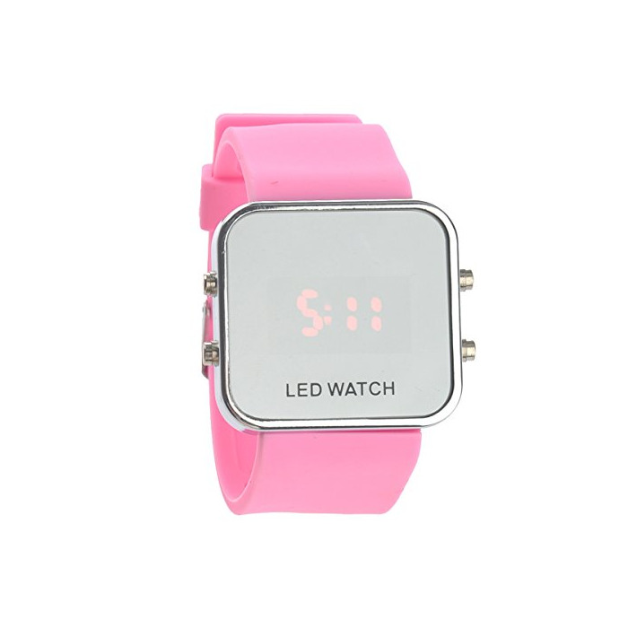 Product UEETEK Reloj de pulsera Fashion Square espejo cara Unisex LED Digital rojo