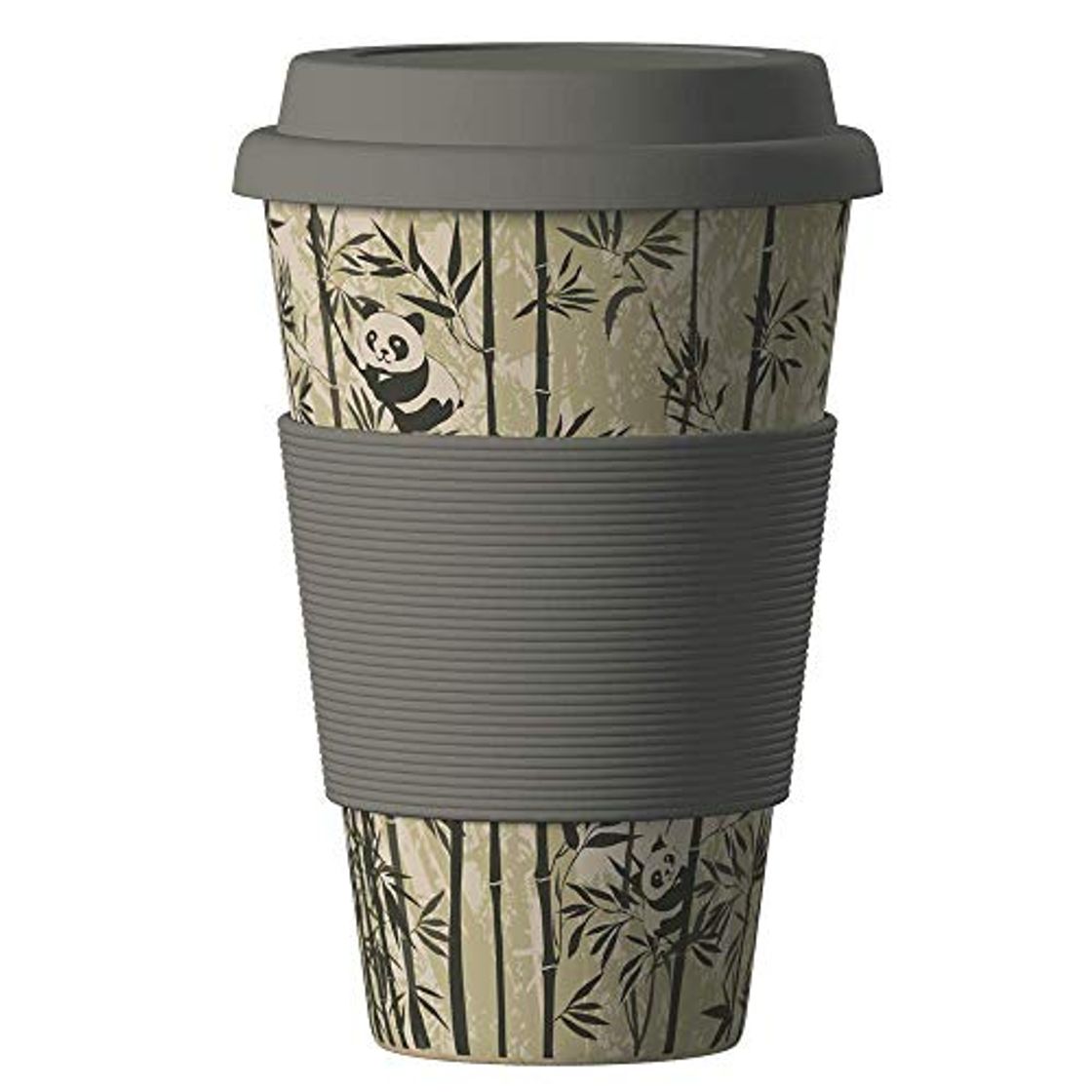 Producto Taza de café reutilizable de bambú con tapa y funda de silicona