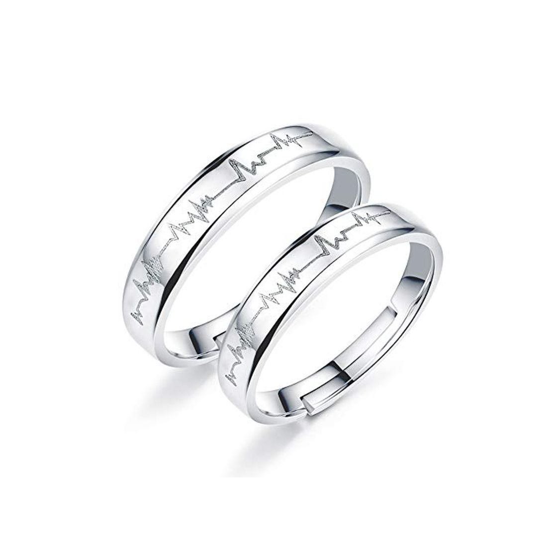 Moda EQLEF Anillo de Latido del Corazón