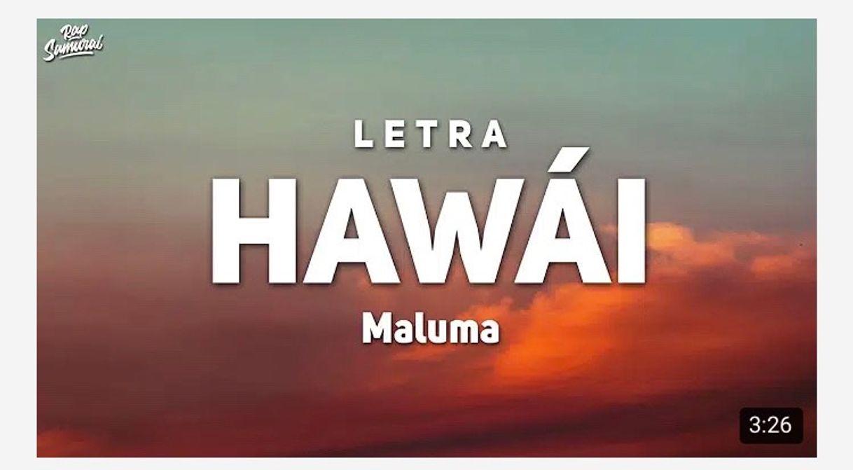 Music Maluma - Hawái (Letra/Lyrics) - YouTube