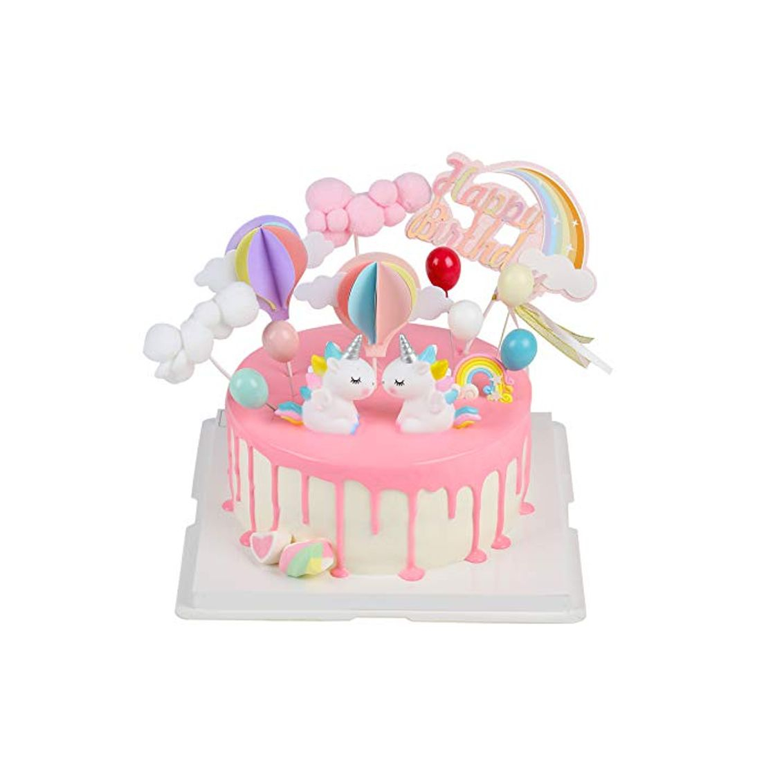 Producto EKKONG Cake Topper Unicornio, Decoraciones de Pasteles cumpleaños 14 Piezas para la