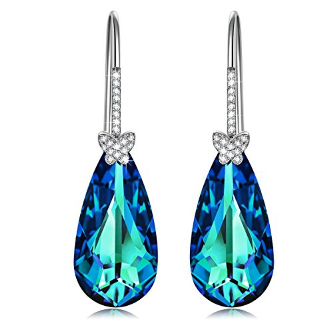 Moda Alex Perry Regalo 925 Plata Pendientes Aretes Mujeres Azul Electrico Cristales Swarovski Joyería para Elle Su Madre Amante Cumpleaños Aniversario