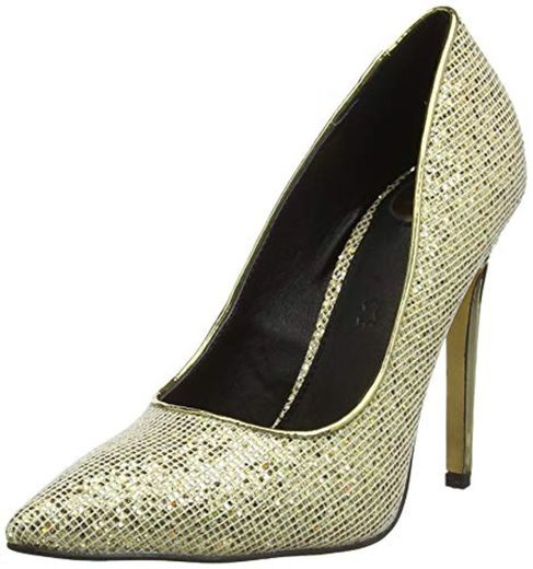 Buffalo Femi, Zapatos de Tacón para Mujer, Dorado