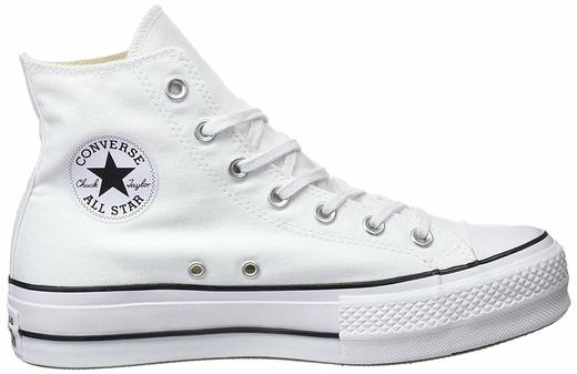 Converse Chuck Taylor CTAS Lift Hi, Zapatillas para Mujer, Blanco