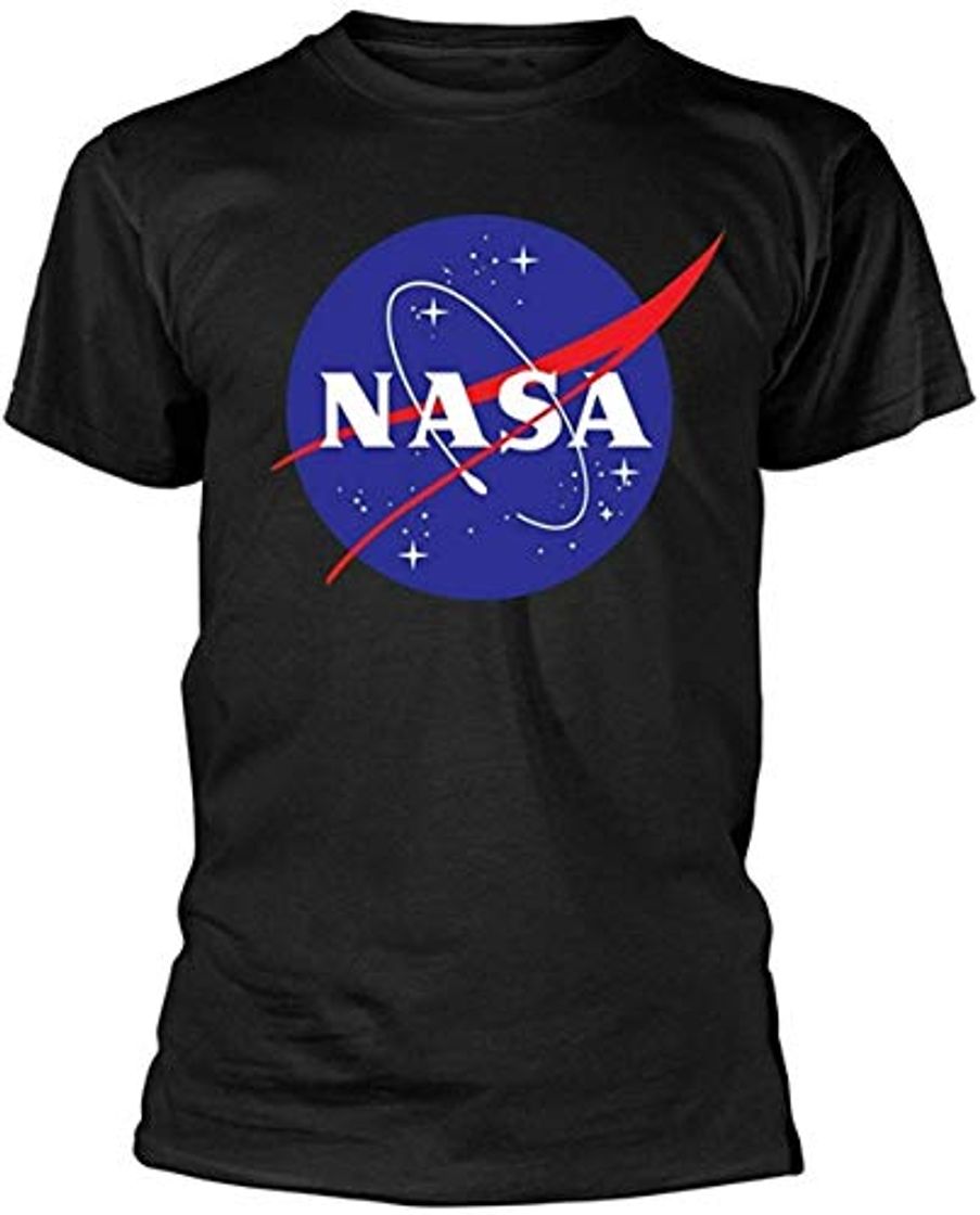 Fashion NASA - Logo - Camiseta Oficial Hombre - Negro