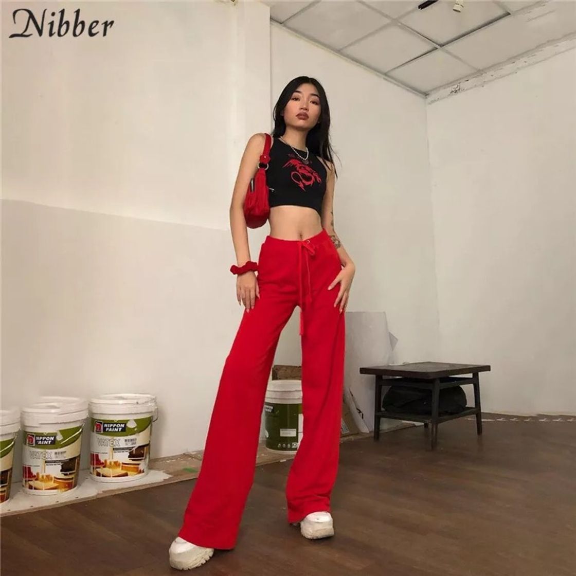 Social wide leg street pant