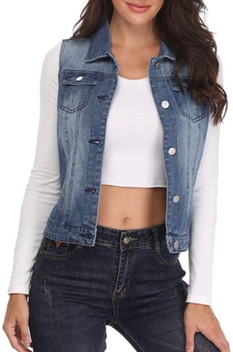 Social Chaleco de mezclilla 