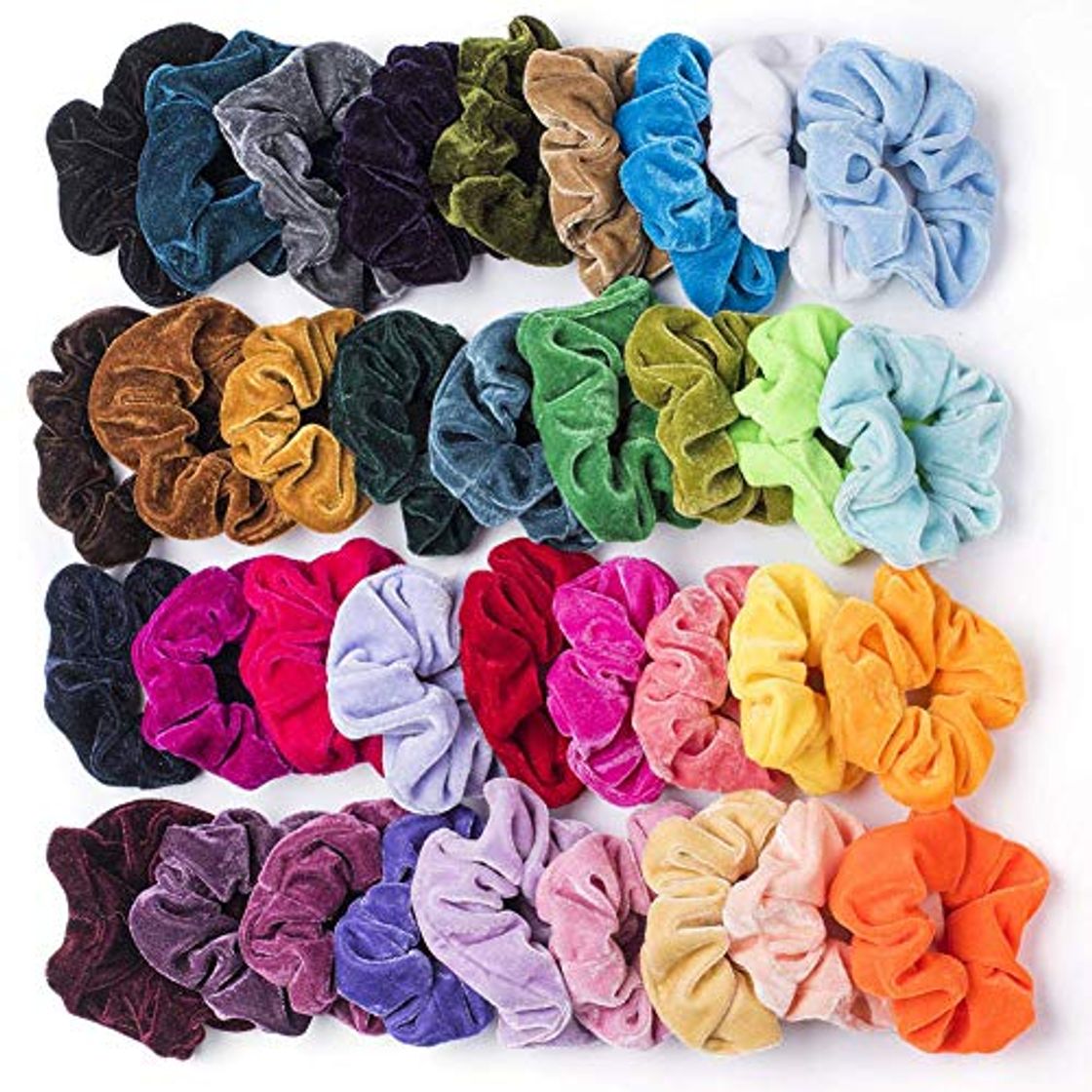 Belleza 36 Piezas para el Cabello Scrunchies Velvet Elástico Bandas para el Cabello