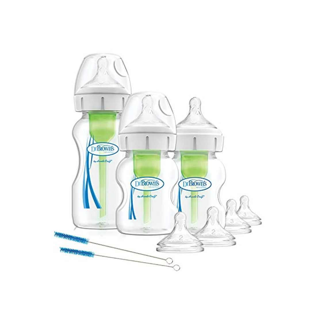Social Dr. Brown's OPTIONS PLUS - Kit de Biberones Anticólicos de Boca Ancha,
