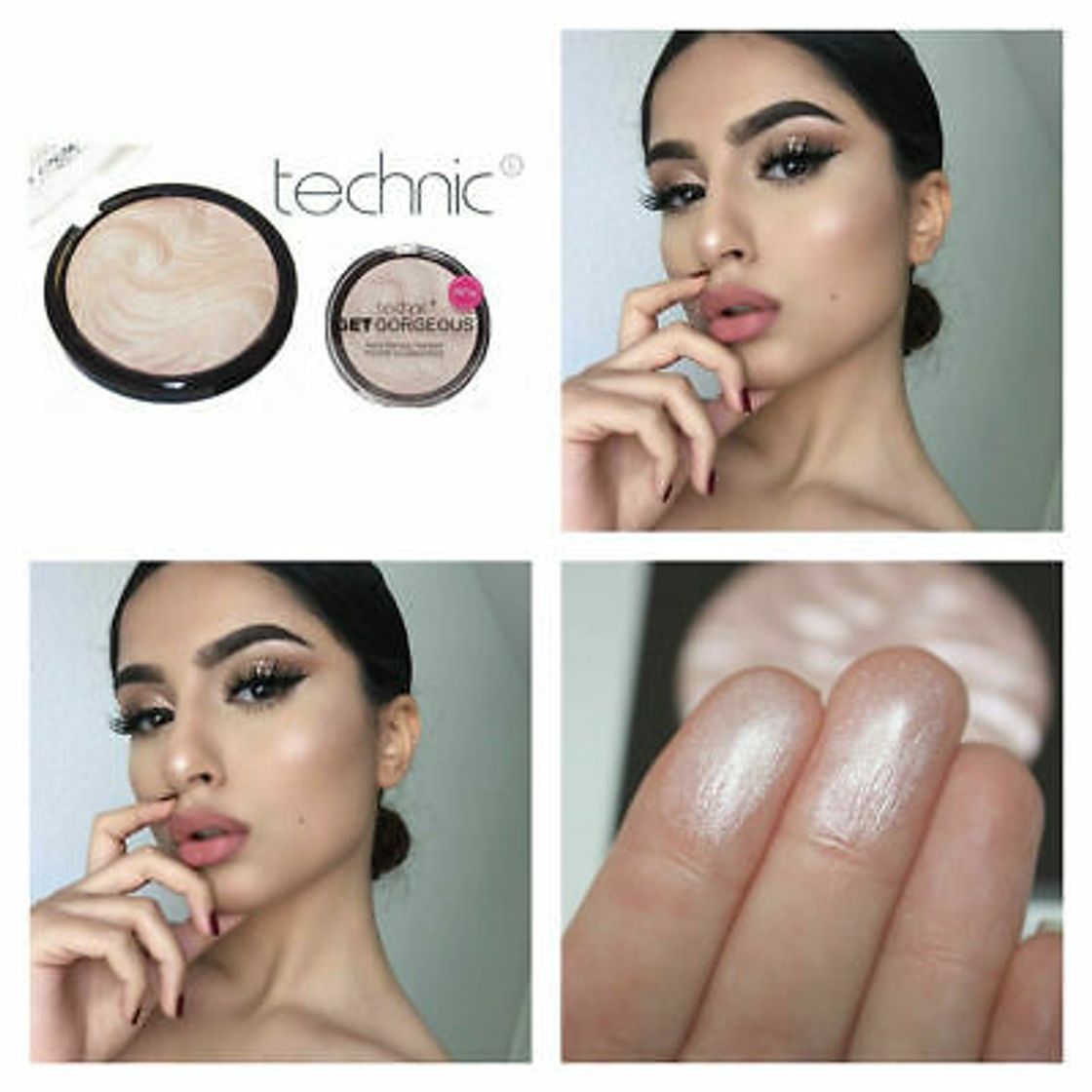 Social TECHNIC GET GORGEOUS HIGHLIGHTER Shimmer Compact Highlighting Shimmering Powder by Technic