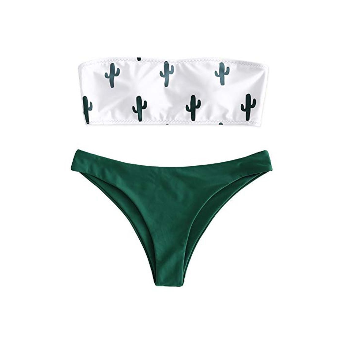 Social ZAFUL Traje de baño de Dos Piezas con Estampado de Cactus para