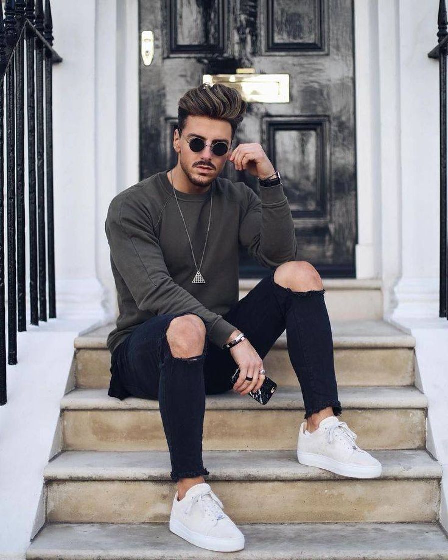 Social Calça rasgada masculina