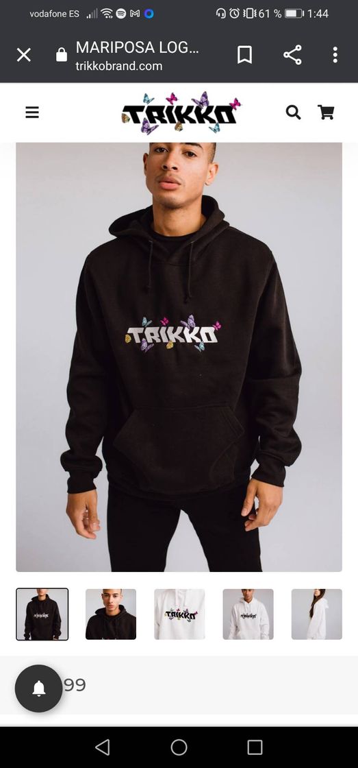 Social Sudadera mariposa trikko negra