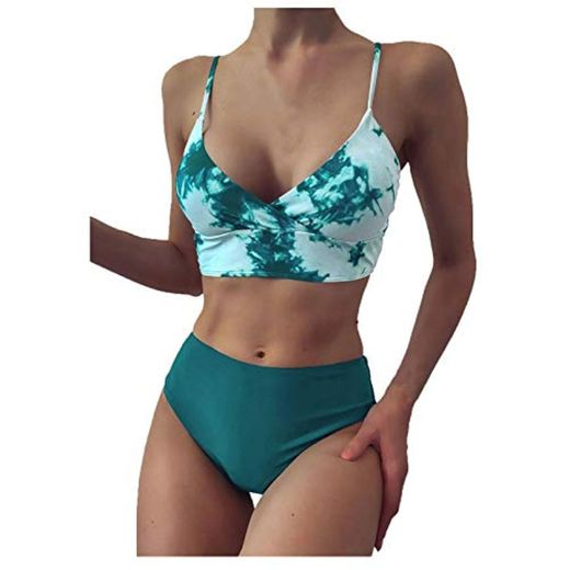 riou Traje De Baño Mujer Sexy Bañador de Baño Conjunto de Bikini Push up Cintura Alta Biquini Sujetador Acolchado Traje de baño de Dos Piezas