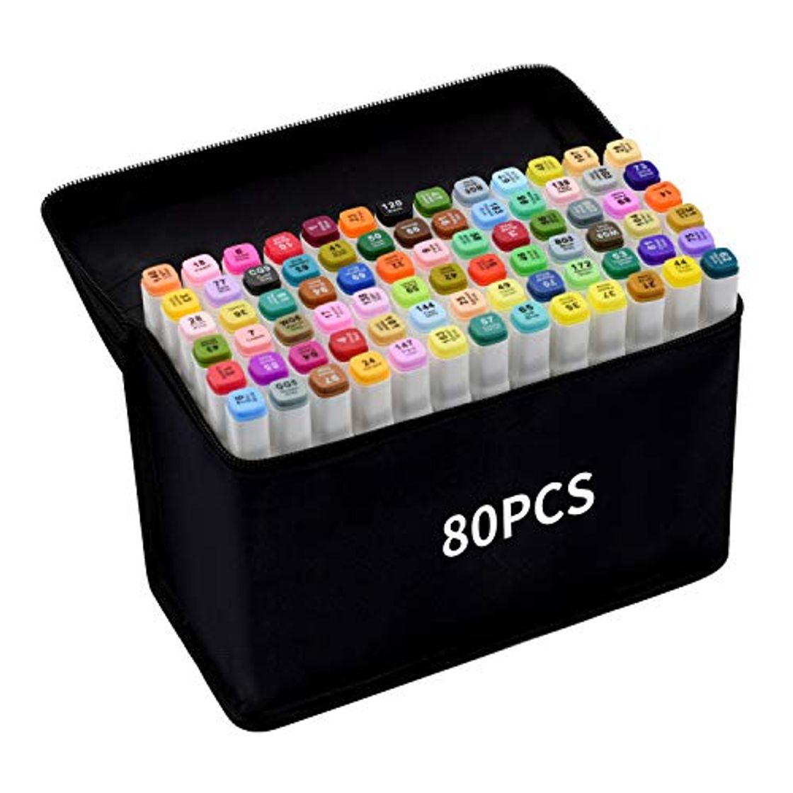 Producto Rotulador de 80 Colores Marker Pen Marcadores Manga Creativos de Certificación SGS Rotulador Alcohol de Punta Doble ara Acuarela Graffiti para Principiantes Set de Rotuladores de Boceto Hecho a Mano