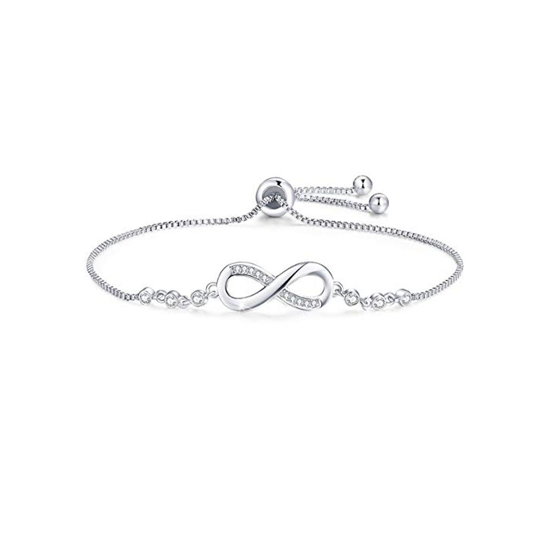 Product Tusuzik Infinito Simbolo Pulsera para Mujer Plata de Ley 925 Chapado en