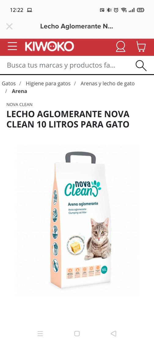 Fashion Lecho Aglomerante Nova Clean 10 litros para gato | Kiwoko