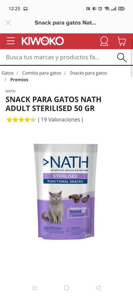 Fashion Snack para gatos Nath Adult Sterilised 50 gr | Kiwoko