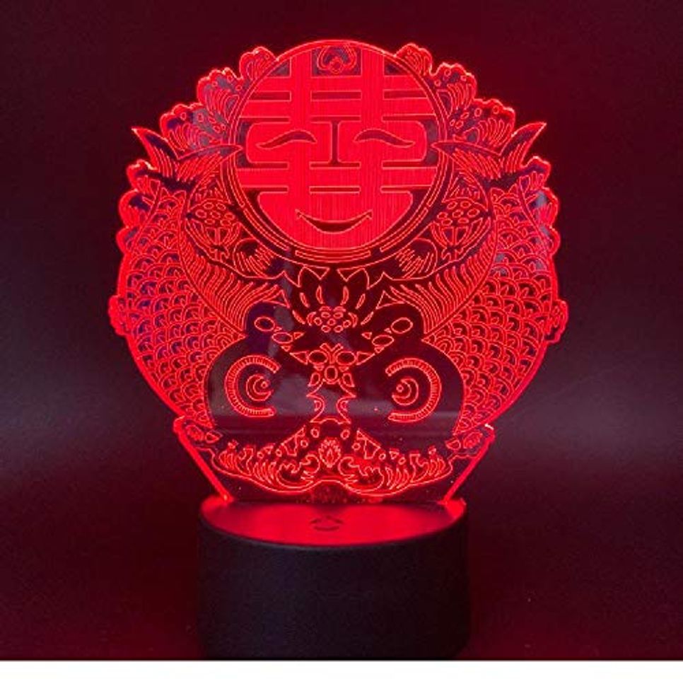 Product Lámpara 3D Hibiscus Chinese Wedding Mejor Regalo Para Amantes Sensor Táctil Personalizado Para La Decoración De La Cama Lámpara De Luz Nocturna Led